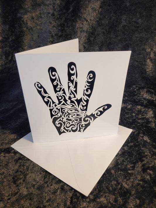 Hand (Black) Greeting Card