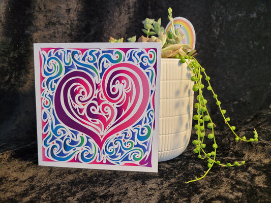 Love Heart (Pink) Greeting Card