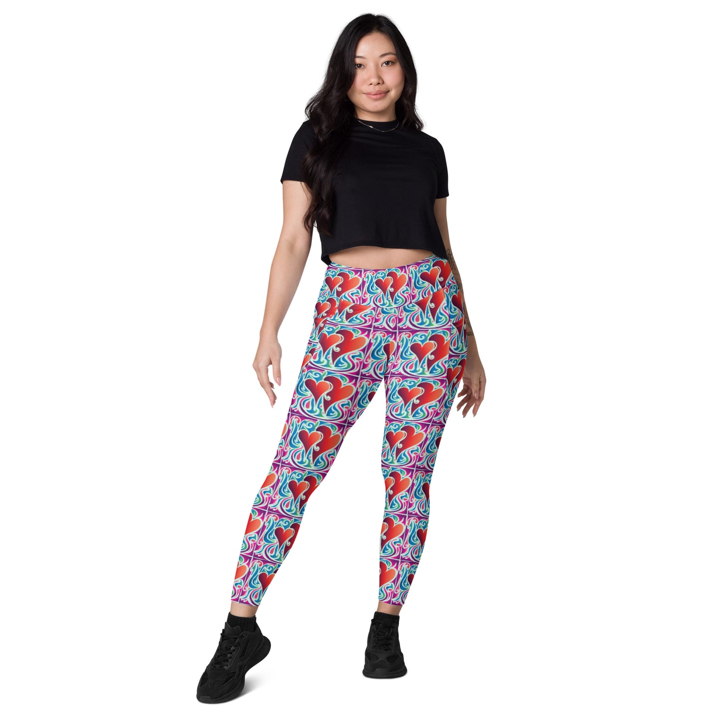 Leggings with pockets - Two Hearts