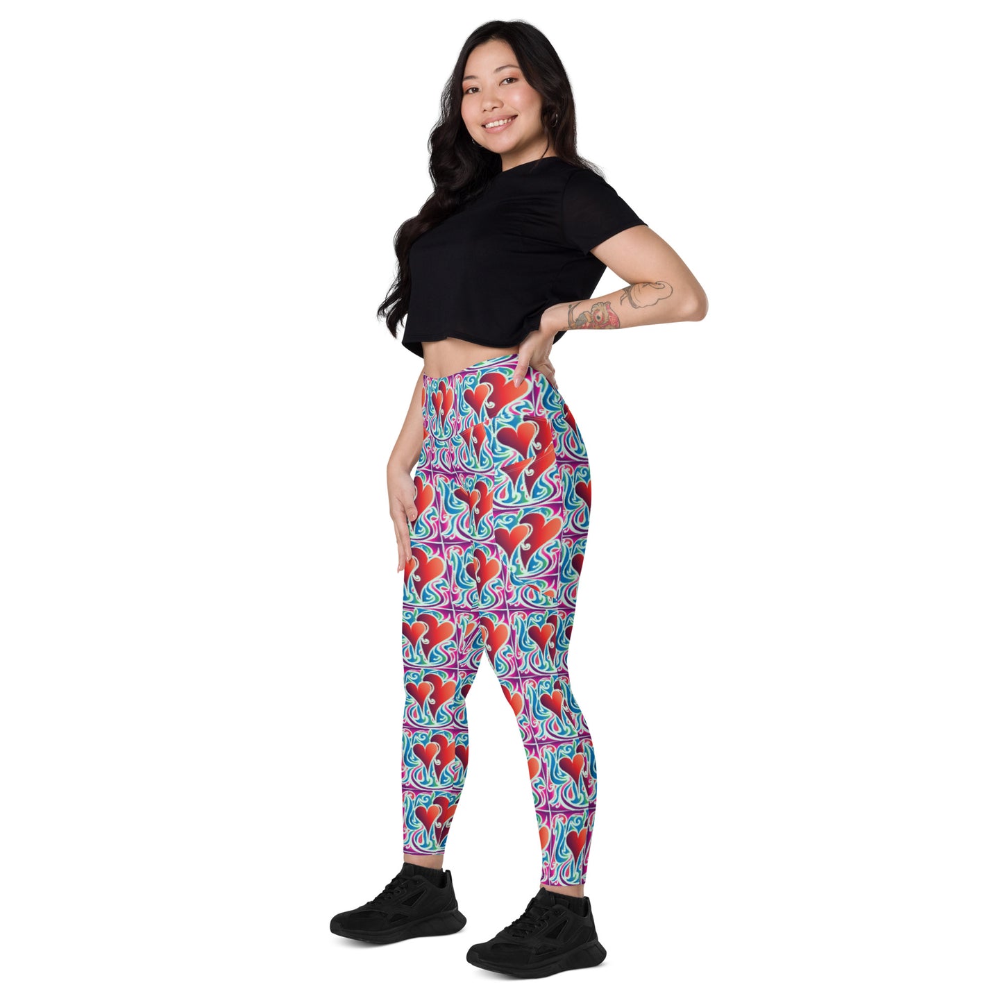 Leggings with pockets - Two Hearts