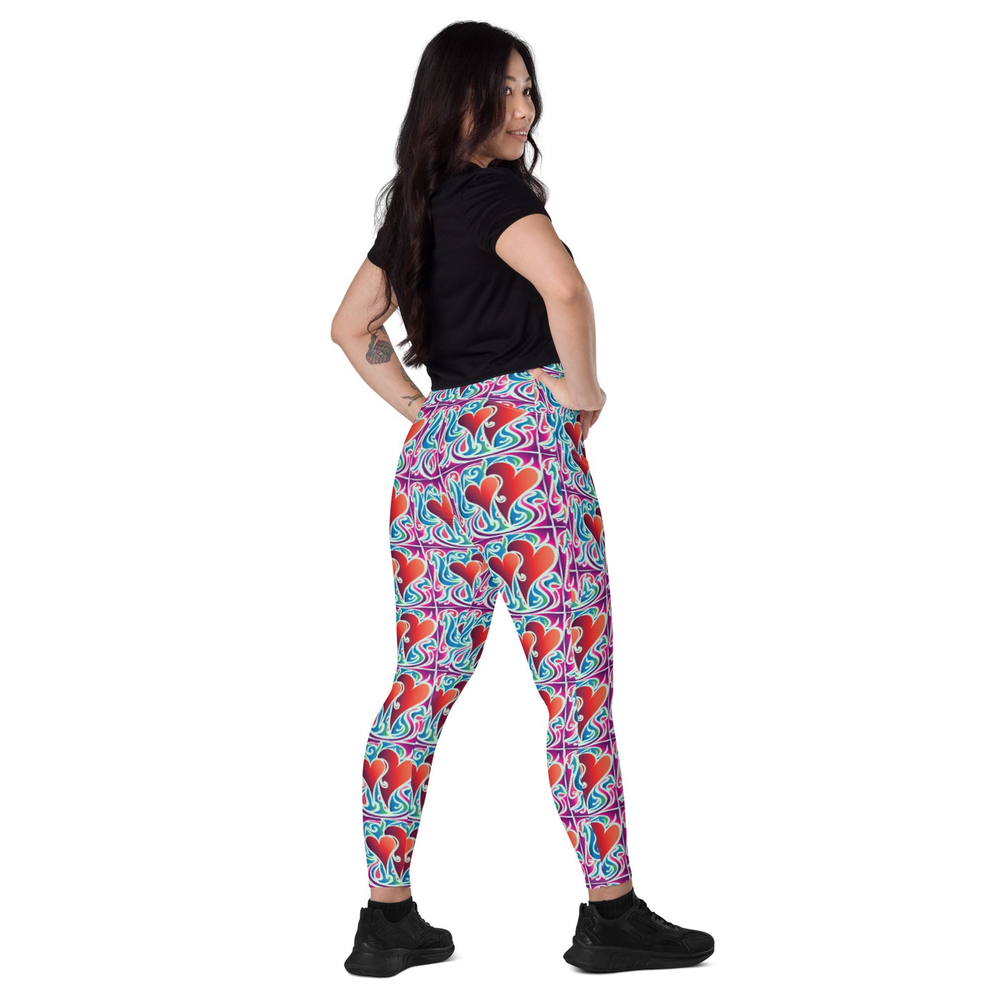 Leggings with pockets - Two Hearts