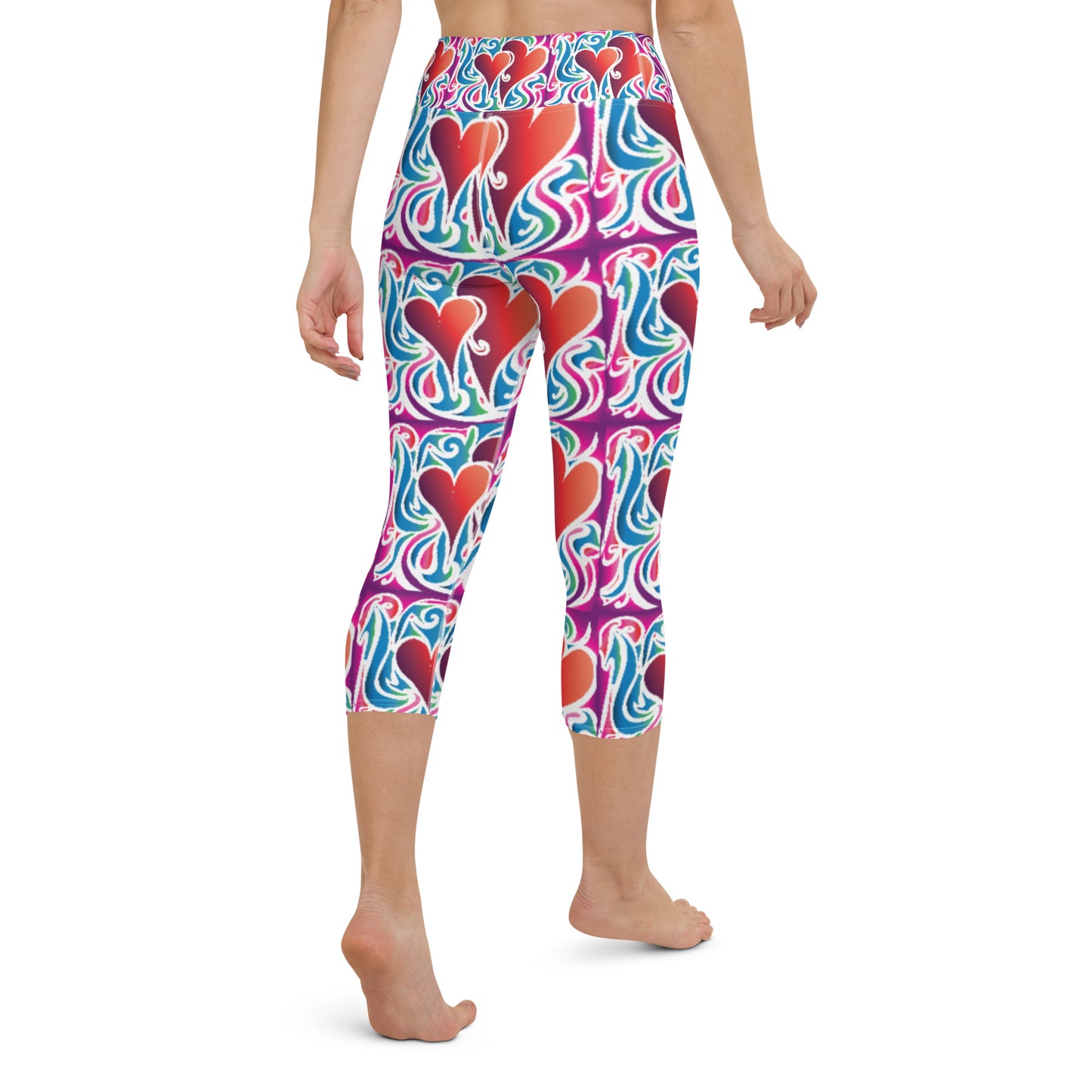 Yoga Capri Leggings - Two Hearts Design