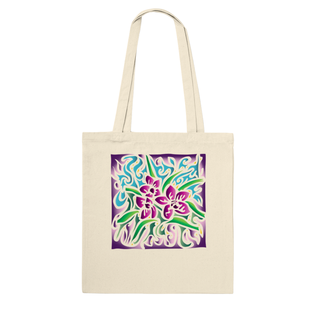 Tote Bag - Japanese Orchid Design